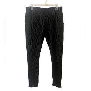 Black Textured Leggings